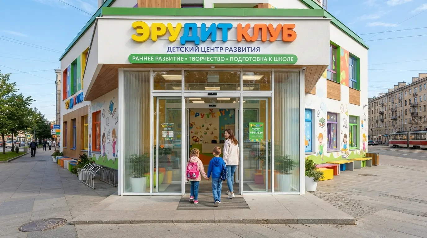 Автоматическую дверь — в вечернем освещении