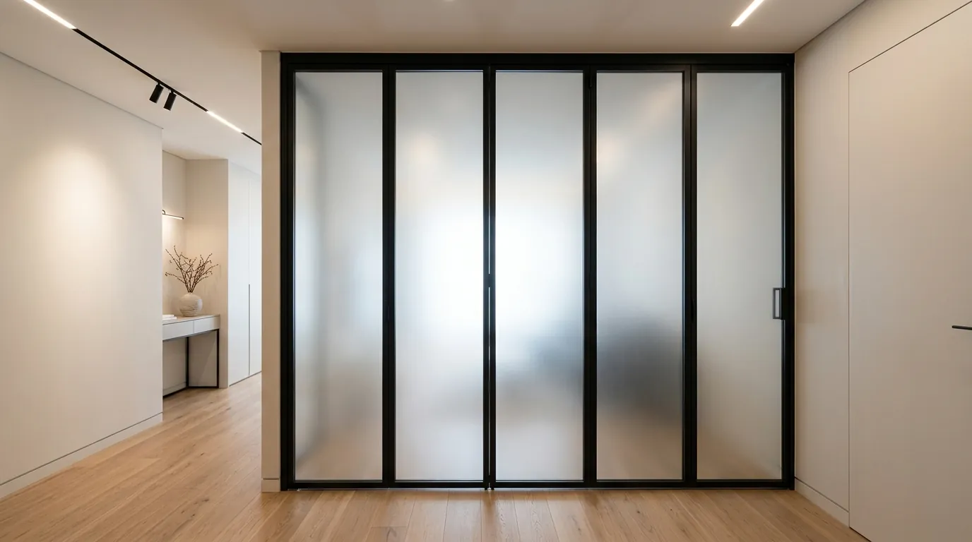 Дверь гармошка распашная — вариант исполнения