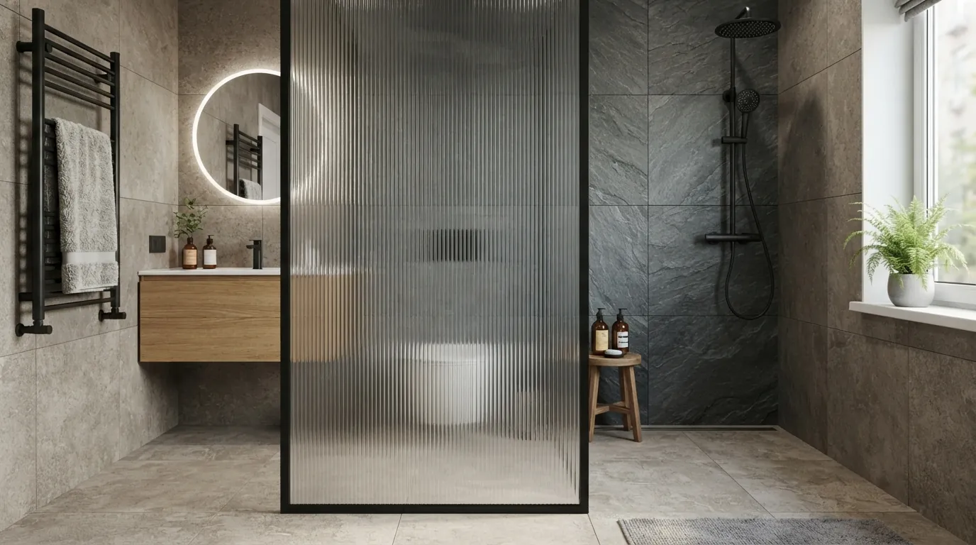 Стеклянные двери для ванной комнаты — цветовое решение
