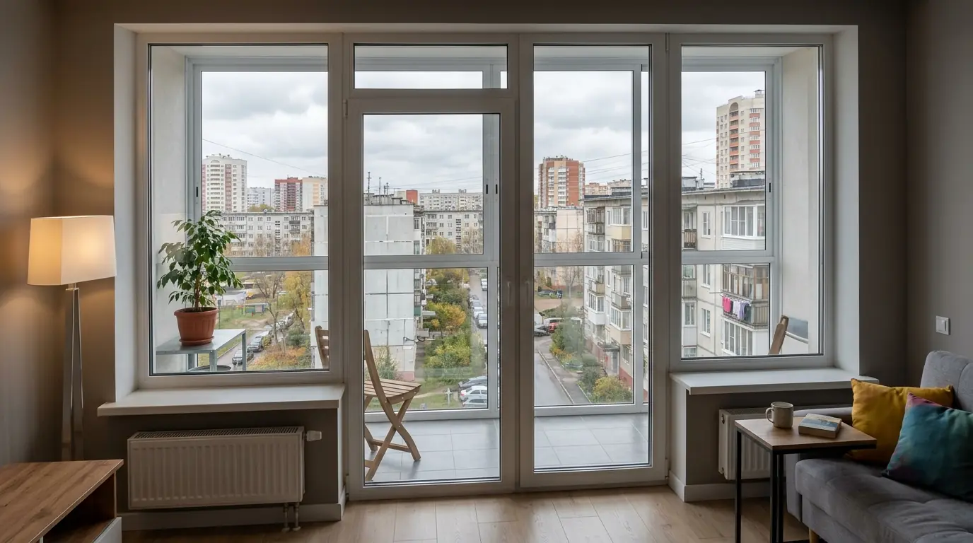 Раздвижная балконная дверь — вариант исполнения