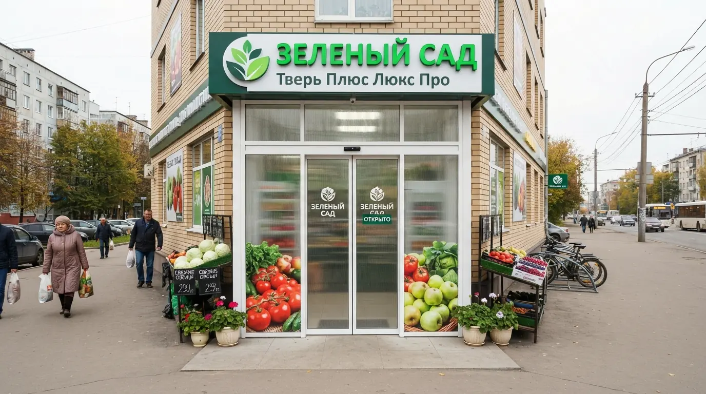 Входная группа магазина алюминиевая — вид сбоку