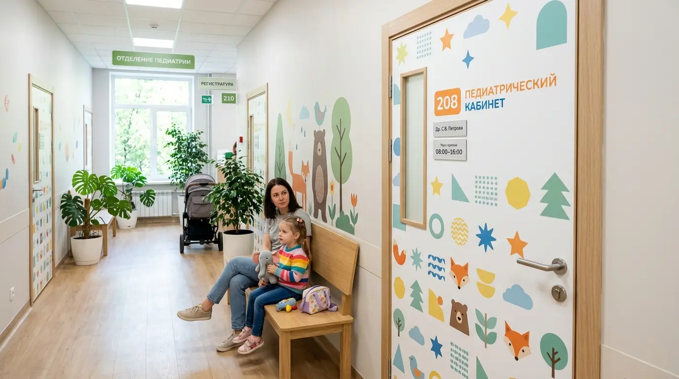 Медицинская перегородка ширма — в вечернем освещении