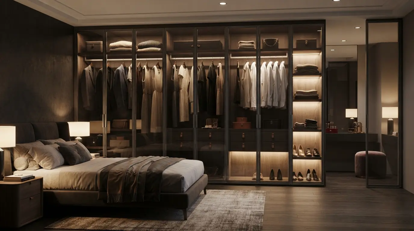 Декоративный стеллаж перегородка для зонирования — цветовое решение