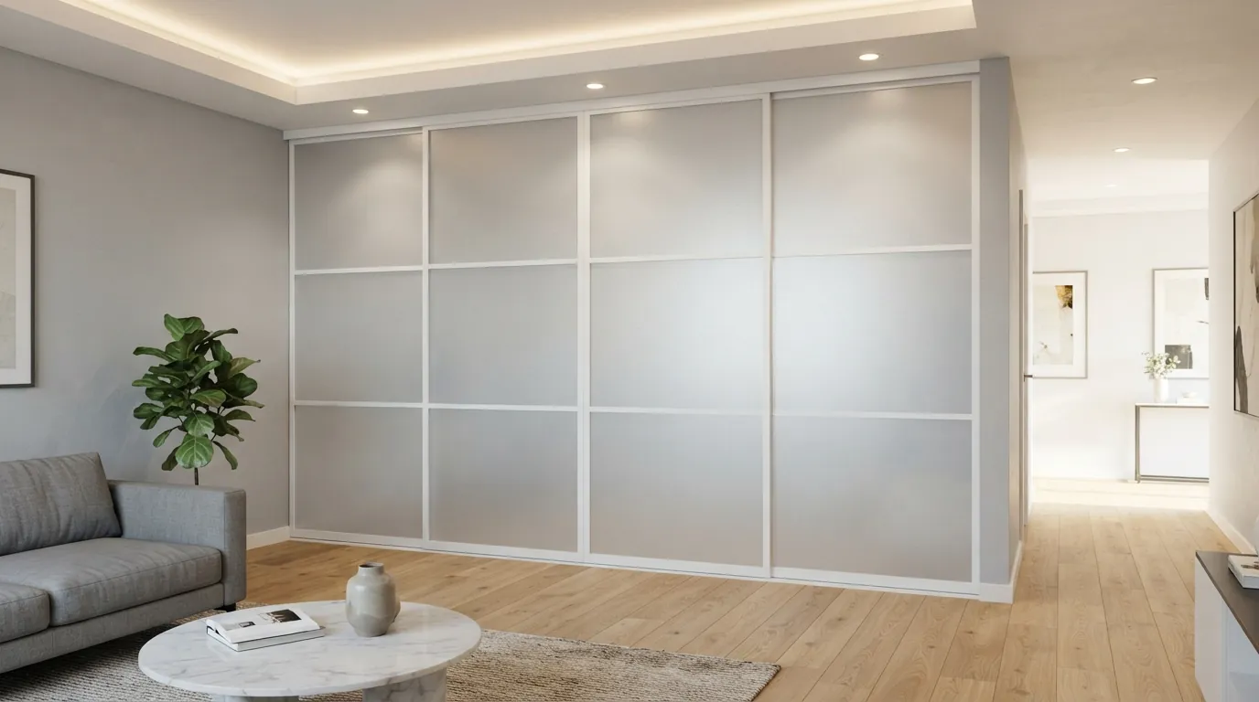 Раздвижные перегородки из алюминия — вариант исполнения