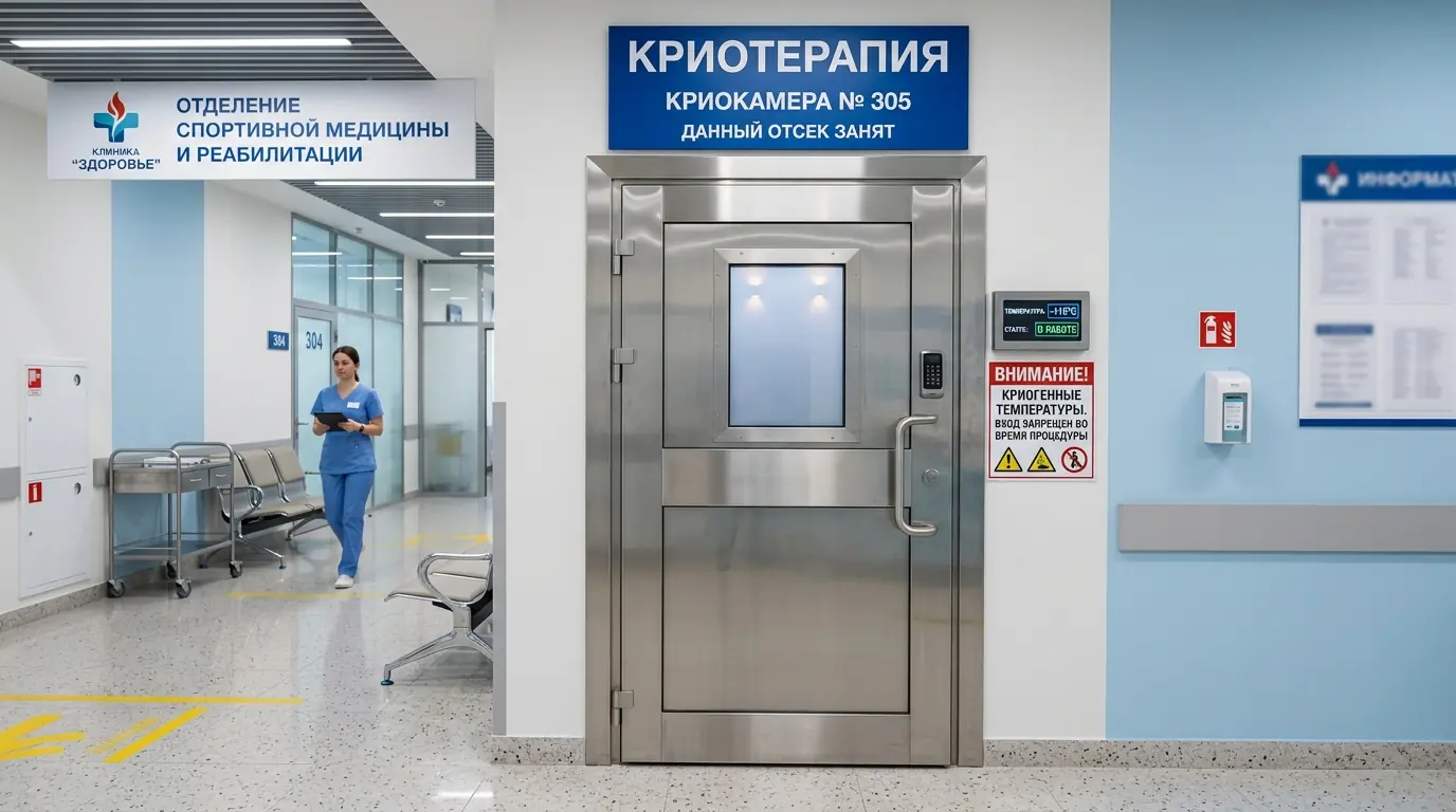 Медицинские перегородки из пластика — вид от входа в помещение