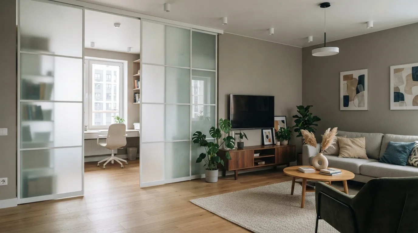 Глухие раздвижные перегородки — пример реализации проекта